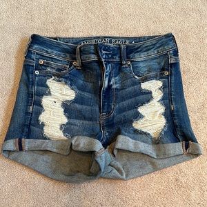 High rise jeans shorts